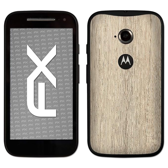 atFolix Skin kompatibel mit Motorola Moto E 2. Generation 2015, Designfolie Sticker (FX-Wood-Bleached-Oak), Holz-Struktur/Hol