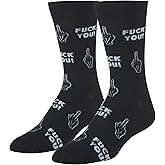 Crazy Socks, Unisex, Graphic, Fuck You, Crew Socks, Novelty Silly Fun Cute