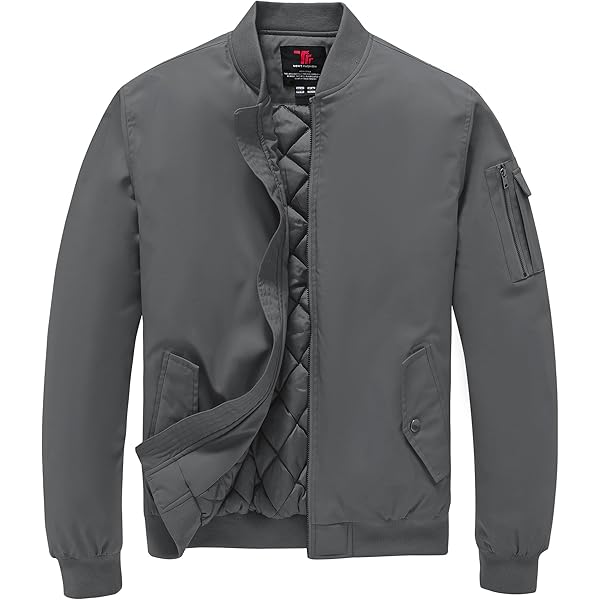 ジャケット・アウター Tech padded wool flight blouson vkwear Men's Multi Pocket Water Resistant Padded Zip Up Flight