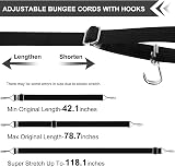 Newthinking 4 Pack Adjustable Bungee Cords with Hooks 2M Flat 3cm Wide view 2