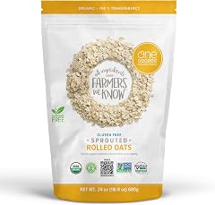 One Degree Organics Sprouted Rolled Oats, 24oz | Glyphosate-Free, USDA Organic, Gluten-Free, Non-GMO, Vegan, Kosher, Oatmeal,