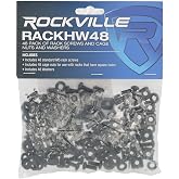 Rockville RACKHW48 48 Pack Rack Screws, Cage Nuts, and Washers, M5 | Fits Standard 19" Racks, Square Hole Compatible, Steel Construction, Server/Audio/AV Use