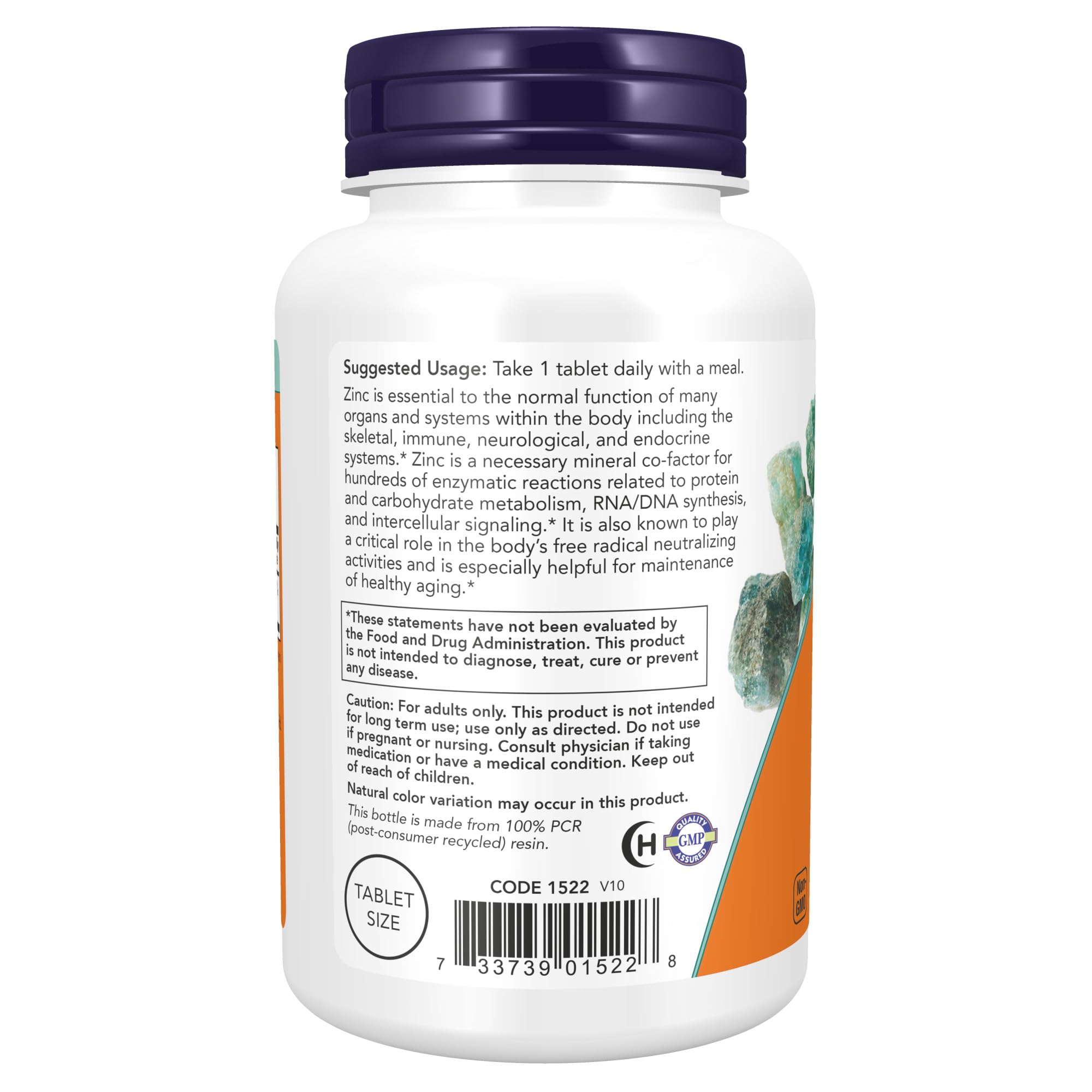 NOW Supplements, Zinc 50 mg, Tablets 250 Count (Pack of 1)