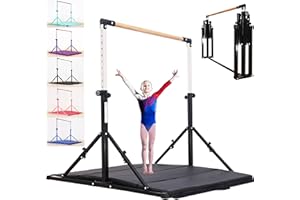 MARFULA 4FT/5FT Gymnastic Bar Set Gymnastics Horizontal Bar Gymnastics Kip Bar for Kids Home Use