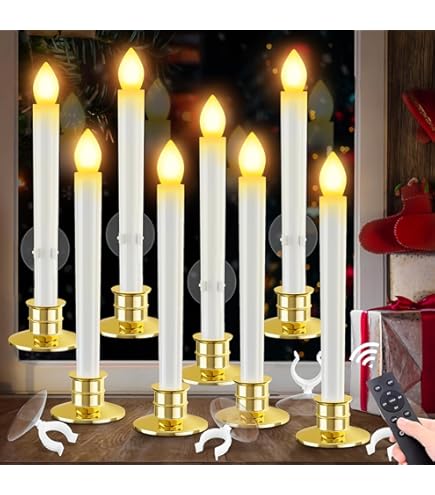 12 Velas LED Para Árbol De Navidad Con Control Remoto | Sin Llama, Bola De Cristal, Cronómetro, Ideal Para Interior Y Exterior