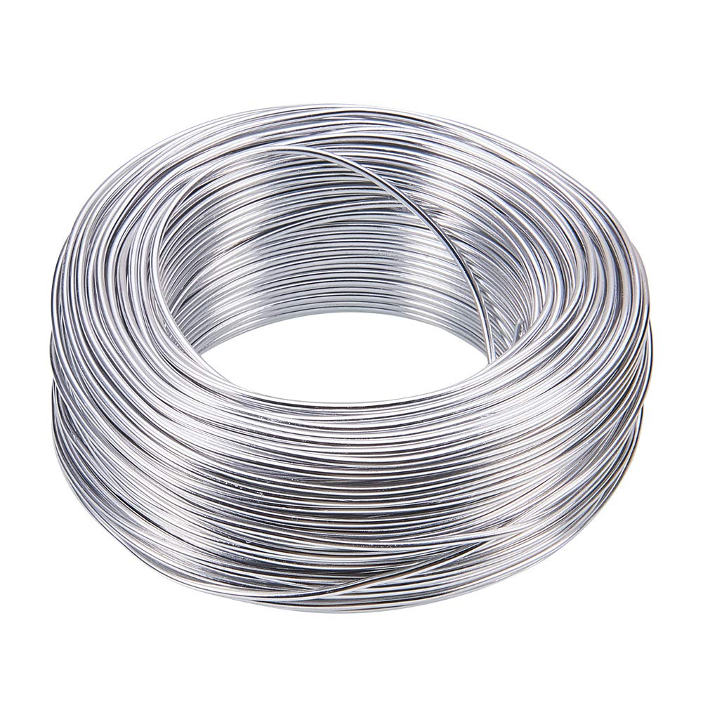 NBEADS 1 Roll of Aluminum Craft Wire Silver for Jewellery Craft, Modelling Making, Armatures and Sculpture - 2mm x 55M (Diameter x Length)