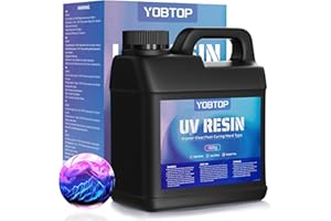 YOBTOP UV Resin 1000g Bulk, Upgraded Crystal Clear Uv Epoxy Resin Glue Set, Odorless, Hard and Fast Curing, Suitable for Jewelry Making, Handmade DIY Crafts, Coating and Casting