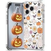 BEIMEITU for iPhone 17 Pro Max Case Halloween Ghost Pumpkin,Cute Butterfly Spider Web Design Women Girls Shockproof Soft TPU Cell Phone Case for iPhone 17 Pro Max Kids Clear