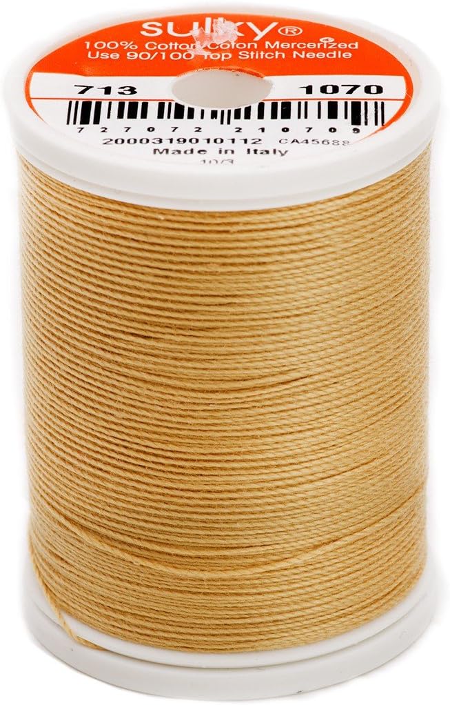 SulkyOf America 660d 12wt 2-Ply Cotton Thread, 330 yd, Gold