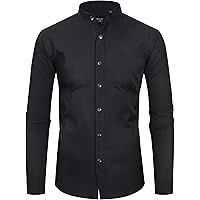 Amazon.com: ZEROYAA Mens Hipster Mandarin Collar Slim Fit Long