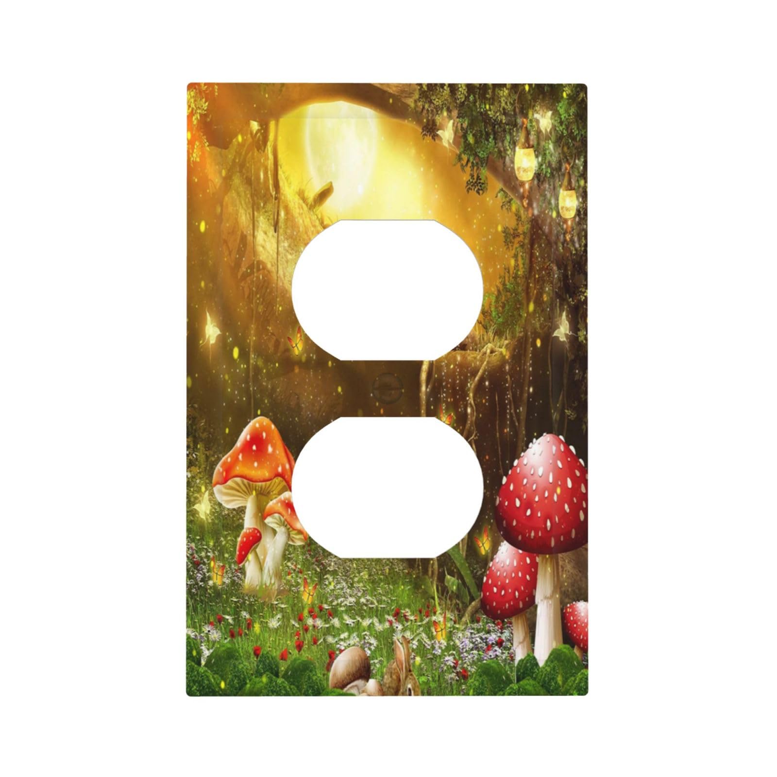Red Mushroom Forest Fairy Moon Butterfly Single