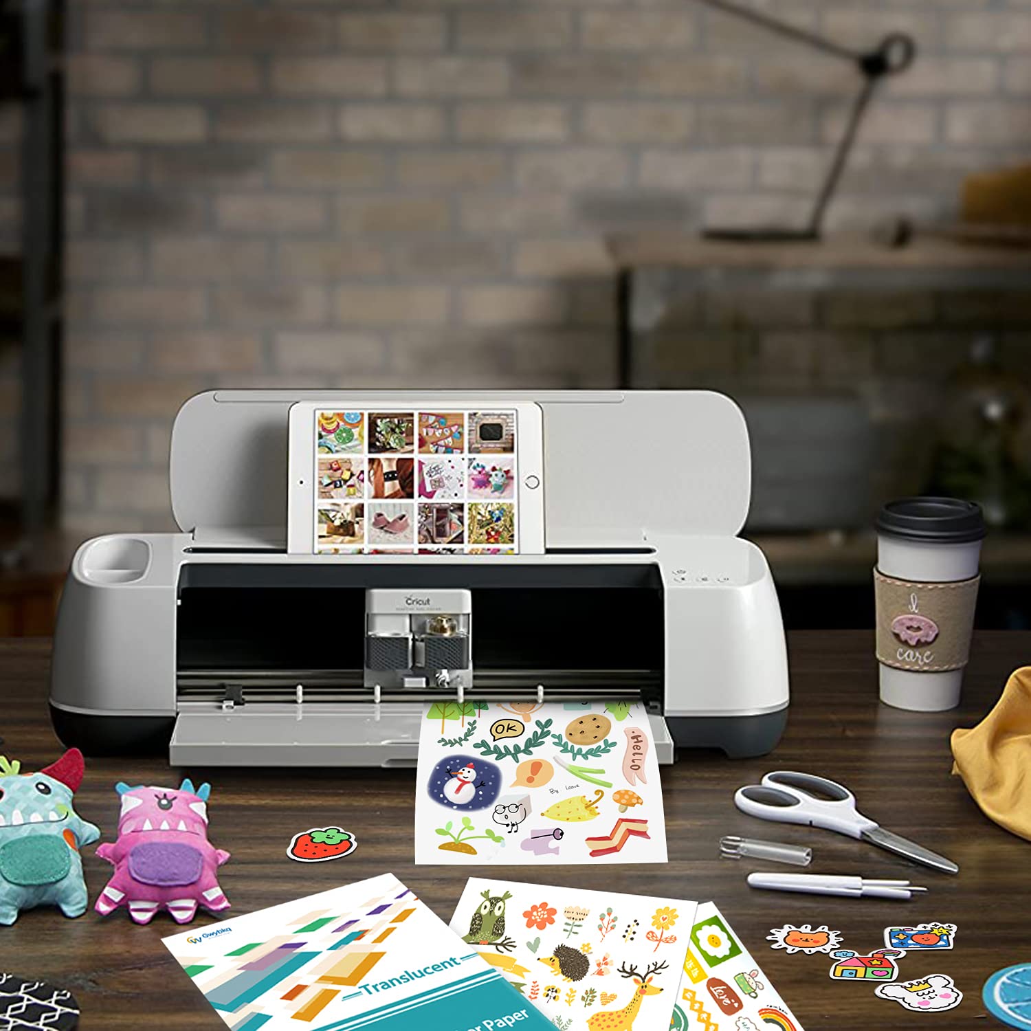 Gwybkq Sticker Paper Printable Vinyl for Inkjet Printer, 50 Sheets Translucent Waterproof Clear Labels