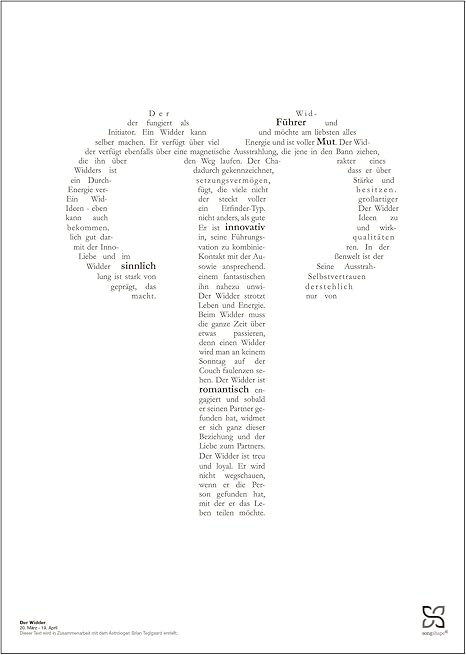 Songshape Sternzeichen Widder Poster 30 X 42 Cm Horoskop Bild Mit Tierkreiszeichen Widder In Din A3 Beschreibung Der Widder Amazon De Kuche Haushalt