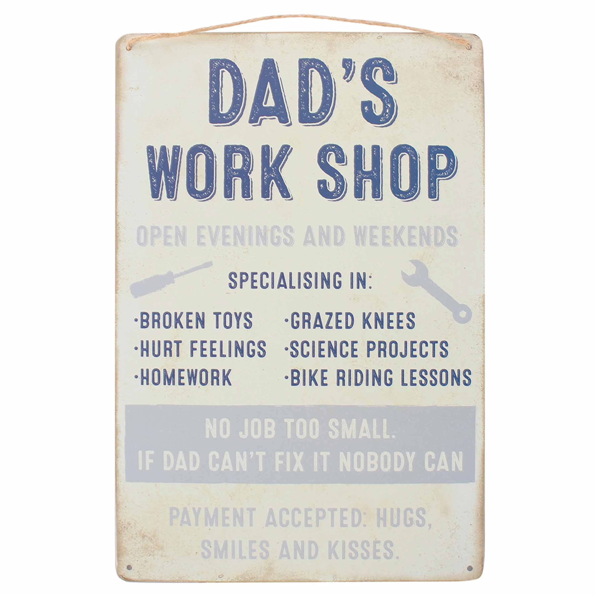 Dad's Work Shop Hanging Sign