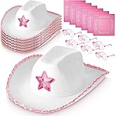 Zhanmai 18 Pieces Pink Cow Hat Set Include 6 Large Cow Hats 6 Bandanas 6 Heart Sunglasses for Adults Women Halloween