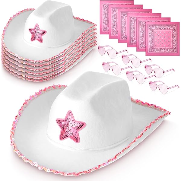 Amazon.com: 36 Pcs Adult Cowboy Hat with Bandanna Heart  display picture 3