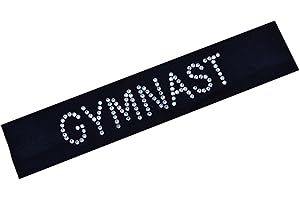 FUNNY GIRL DESIGNS Gymnast Rhinestone Cotton Stretch Gymnastics Headband for Girls, Teens and Adults - Gifts for Gymnastics