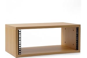 AcouZen Desktop Studio Rack – 2U/3U/4U Wooden 19-Inch Rack for Studio Gear, Natural or Walnut Engineered Wood, Tabletop Mount for Audio Equipment (Natural Finish, 4U)