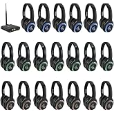 Retekess TA003 Silent Disco Wireless Headphones, Silent Disco Headset(1-20) | for Party,DJ,Yoga,Meditation,School,Plug&amp;Play,Hi-Fi Stereo,Comfort Fit