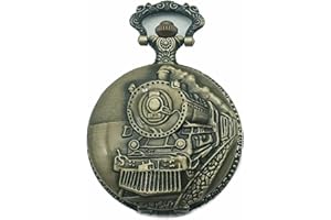 Pinnacle Awards Canada Railroad Regulation Pocket Watch with 2 Chains, Japanese Movement Steam Engine #1