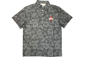 Wes and Willy Mens Sport Fan College Team SPF 50+ Performance Polo - Turtle and Hibiscus Print