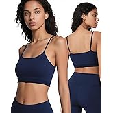 Women Sports Bras Adjustable Spaghetti Strap Bralettes, Scoop Neck Wireless Padded Tank Top Workout Yoga Top Basic Camisole