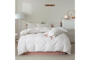 MOTNTD Pink Floral Duvet Cover Twin Cottagecore Bedding Set Twin Vintage Aesthetic Soft Cotton Duvet Cover Set with 2 Bowknot Pillow Shams Little Flower Pattern Cute Girls Garden Comforter Cover