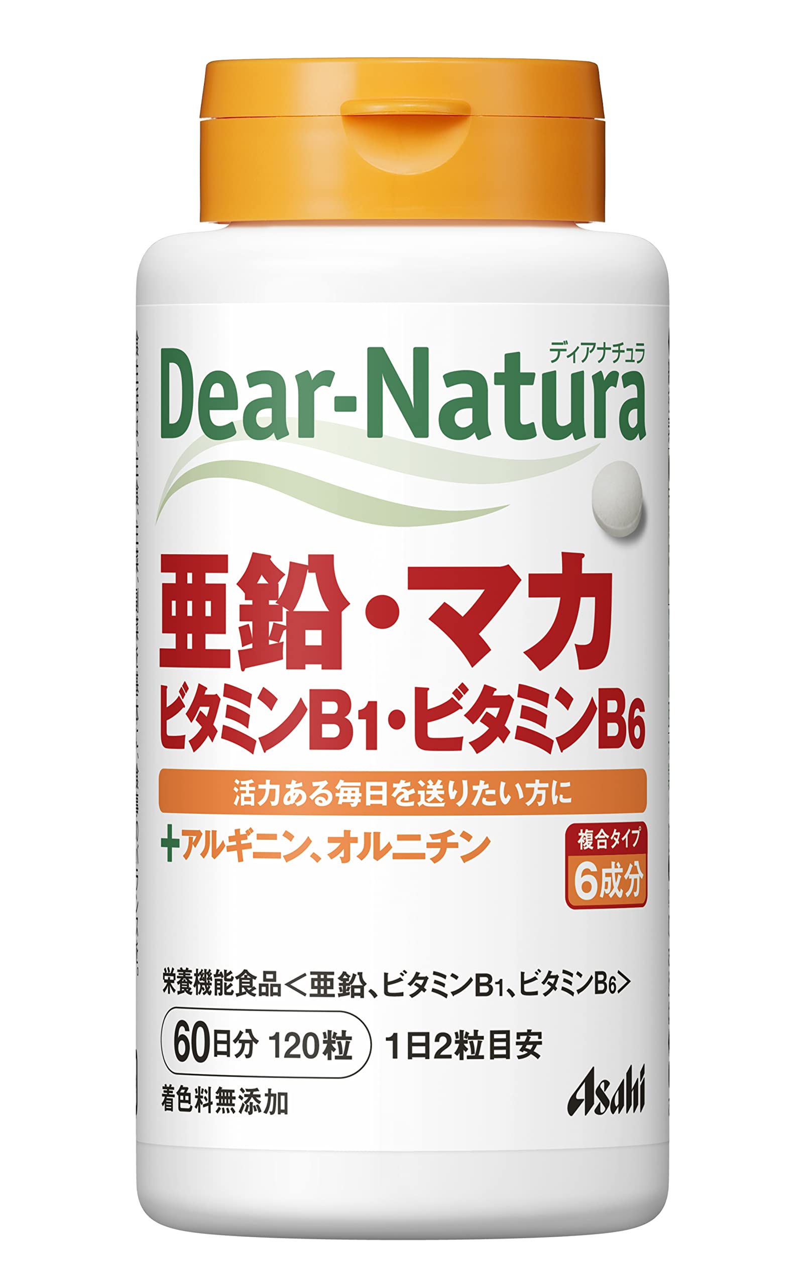 ディアナチュラ 亜鉛・マカ・ビタミンB1・ビタミンB6 120粒(60日) アサヒ サプリ Dear-Natura 国内工場で生産 1日2粒目安商品画像