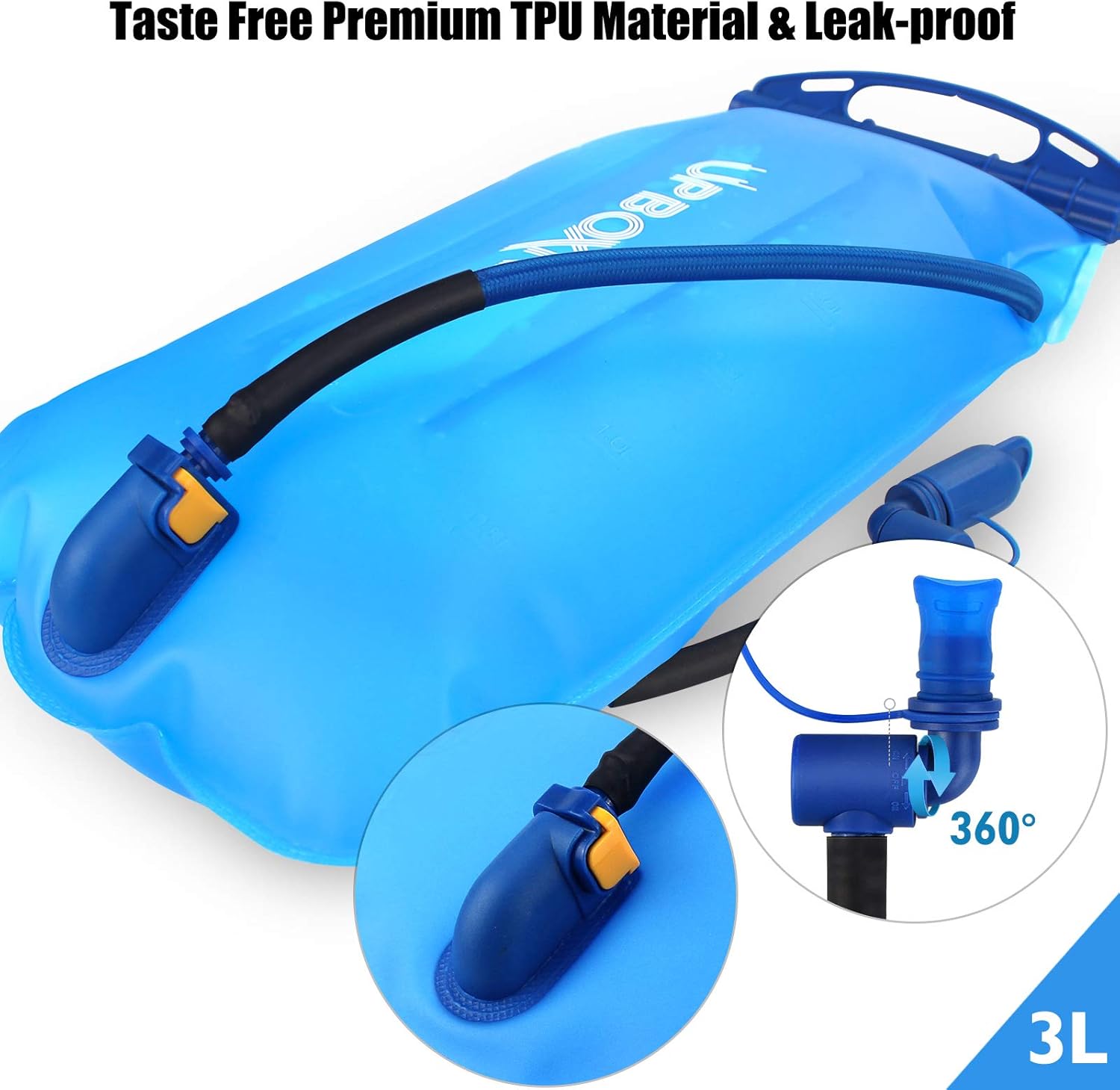 UPBOXN Hydration Bladder 3L Water Reservoir, BPA Free Leak Proof Water Storage Bladder Bag, Taste Free Hydration Pack Replacement for Outdoor Hiking Camping Biking Backpacking : Sports & Outdoors