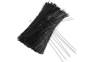 Milisten 1000pcs 0.45mm Galvanized Steel Wire Plastic Coated Black Bendable Wire for Flower Binding Garden
