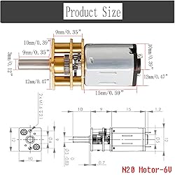 6V 1000RPM Micro DC Gear Motor with All-Metal Gear