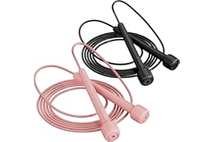 POCFOINY 2 Pack Jump Rope for Fitness, Speed Rope Skipping Rope for Men, Kids and Women, Jumping Rope for Workout, Tangle-Free PVC Long Jump Rope Set, Adjustable Exercise Jumping Rope Boxing for Adult