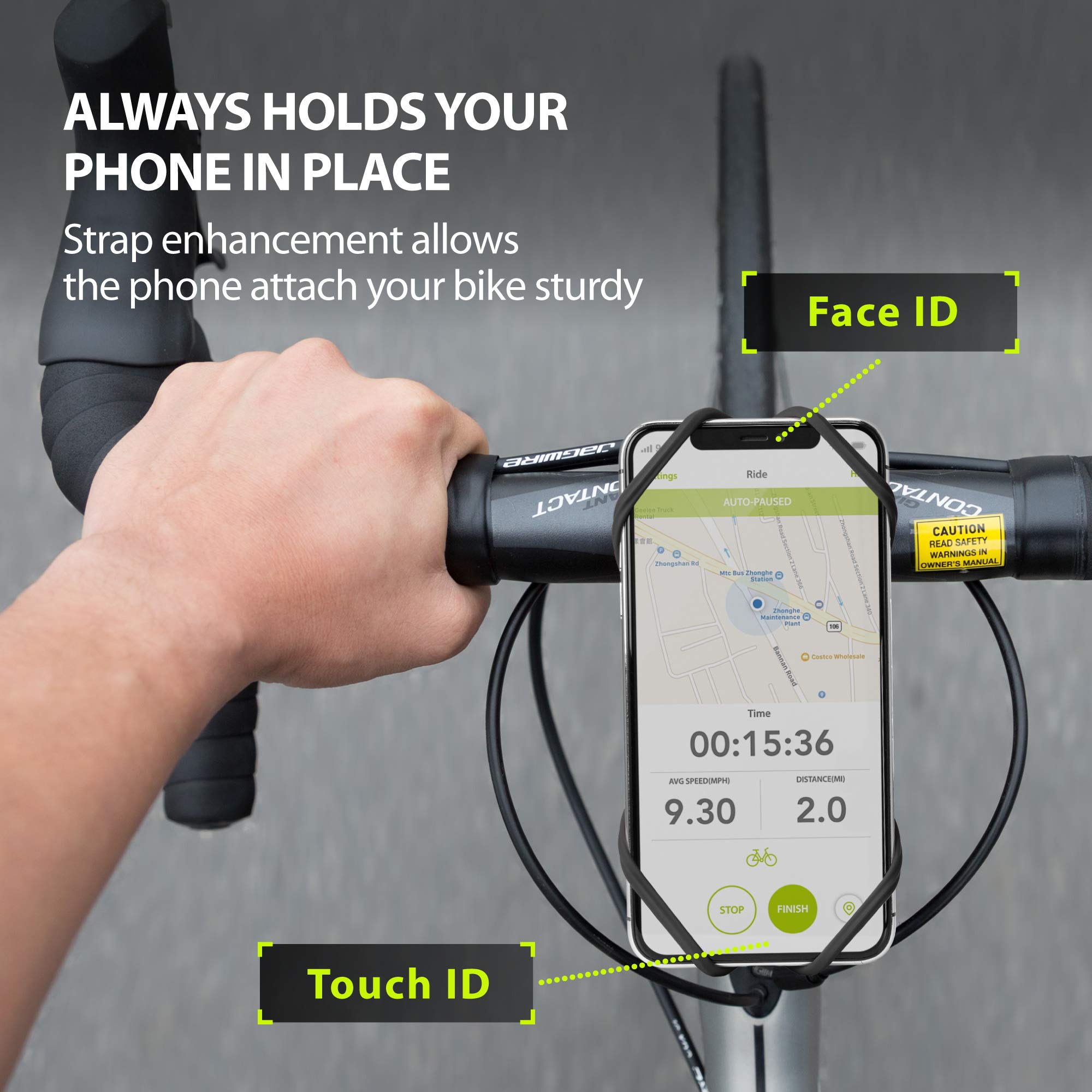 BONE】 Bike Tie Pro 4 Bike Phone Mount Bicycle Phone Holder for Stem Mounting 4.7