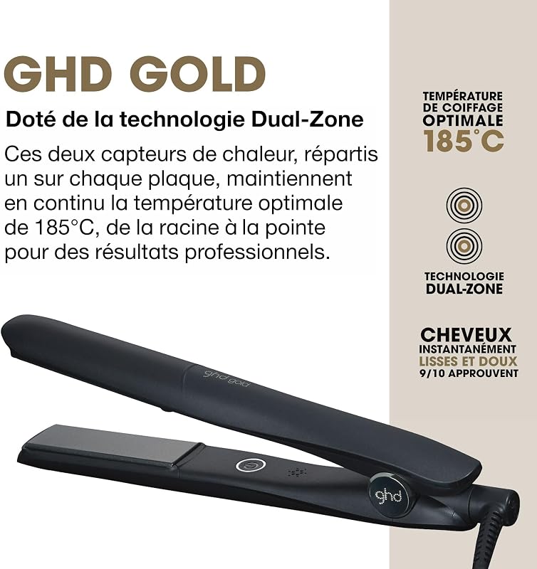 - Lisseur cheveux ghd Gold - Fer à lisser professionnel (Noir)
