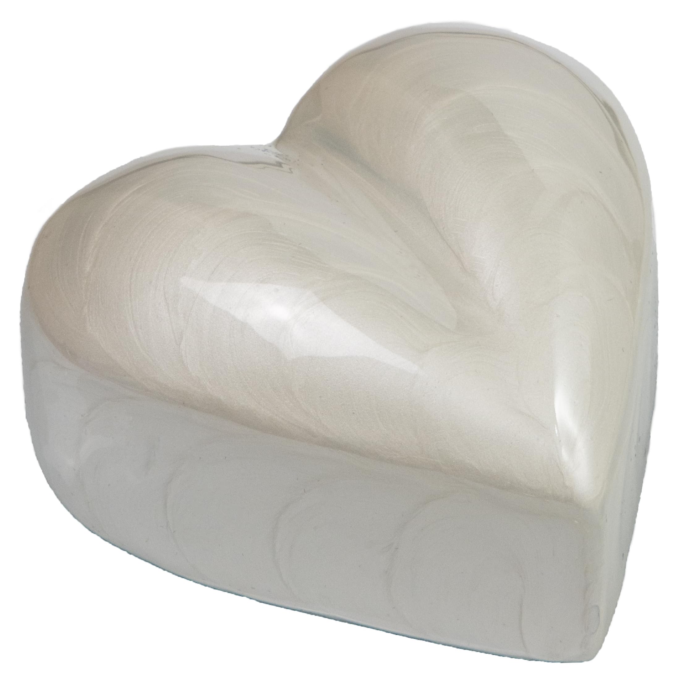 Royal Rapture Urn for Ashes Funeral Cremation Memorial Keepsake Heart Love Urns decorative Alloy (White, 3") RHM01-03