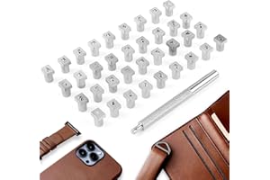 Yangoutool 37-Piece Leathercraft Alphabet & Number Stamp Set: 3mm Stamping Embossing Punch Kit for Leather Craft Printing, Ro