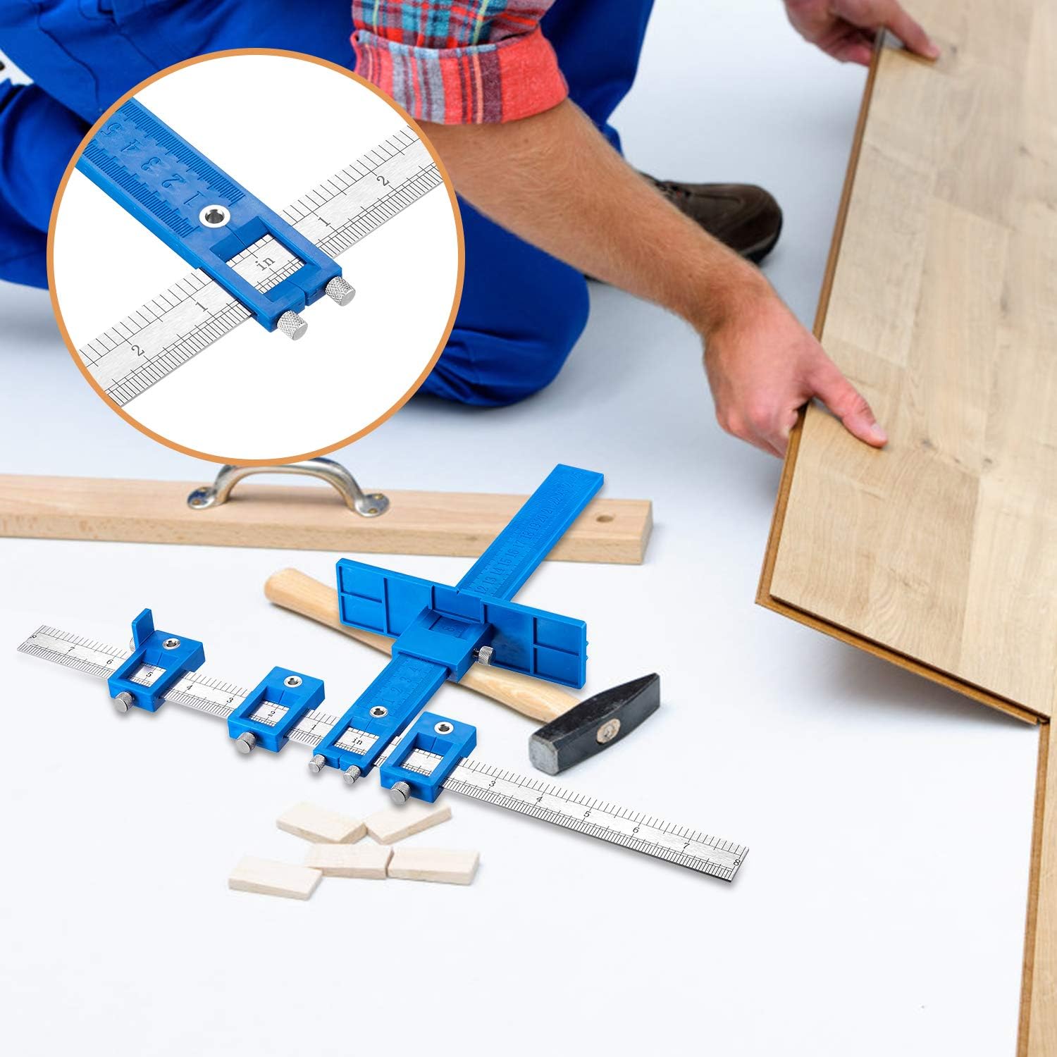 Cabinet Hardware Jig Mounting Template Drill Guide Sleeve Drawer Pull Jigs handle jig Power Tools Drilling Punch Locator Wood Drilling Dowelling Woodworking Kit for Cabinets Knobs and Pulls - - 