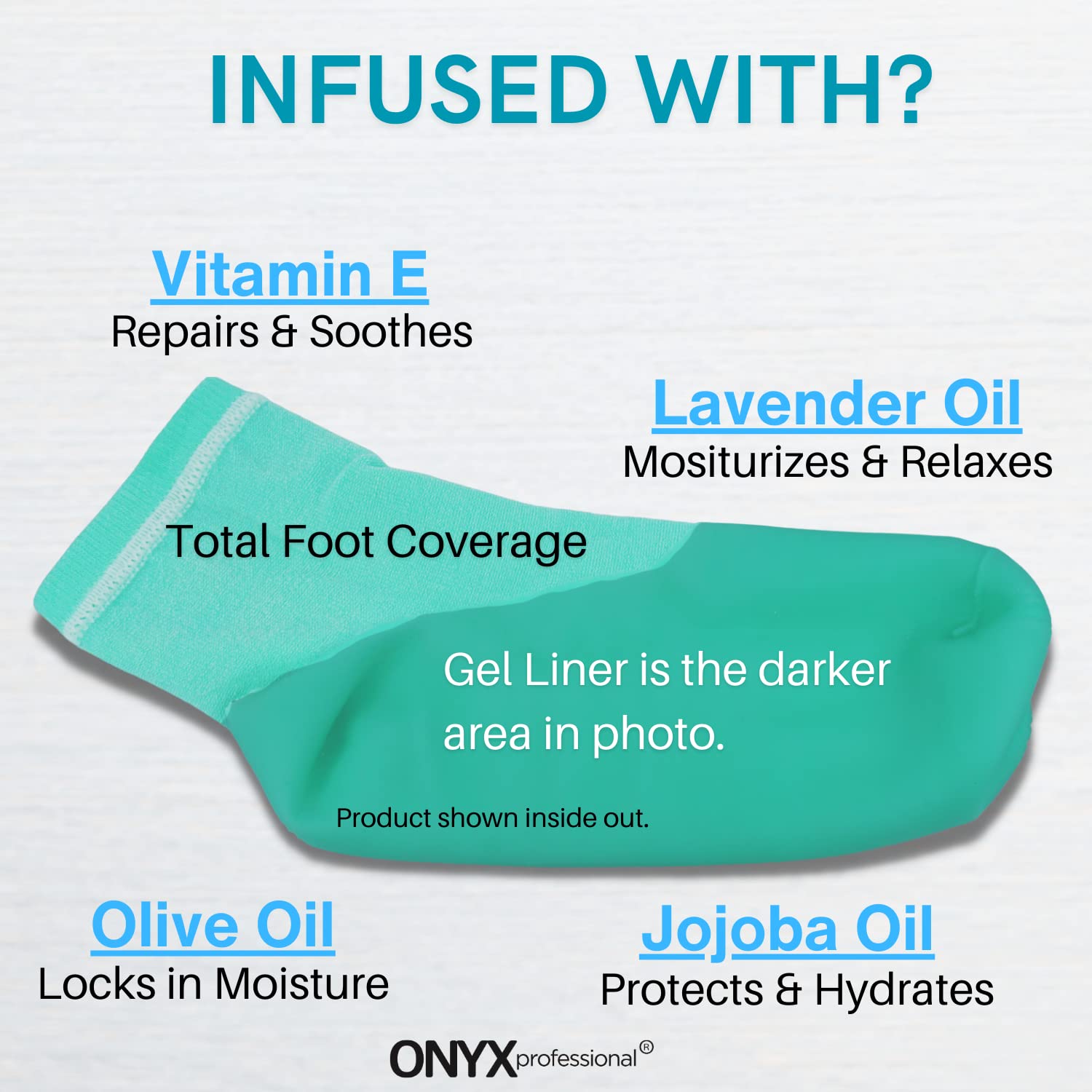 Onyx Professional Cracked Heel Repair Balm Stick, Dry Cracked Feet Treatment, Moisturizing Heel Balm Rolls On & Gel Moisturizing Socks, One Size Dry Feet Treatment for Women or Men
