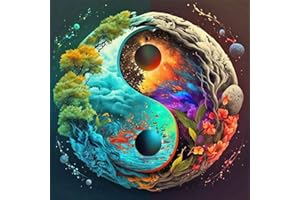 Acudotr Diamond Painting Kits for Adults, 5D DIY Diamond Art kits for Beginners, Full Drill Diamond Painting Kits for Home Wall Decor, Tai Chi Earth, 12x12 Inch