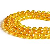 150pcs 8mm Citrine Beads Natural Gemstone Beads Round Loose Beads for Jewelry Making