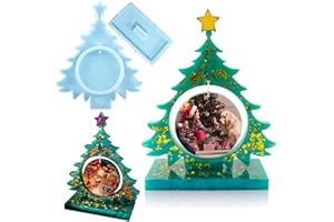 Wehous Resin Molds for Photo Frame, Large Christmas Tree Resin Mold, Picture Frame Silicone Epoxy Casting Mold, Unique Art Christmas Ornament Molds DIY Crafts Gift Table Home Decor