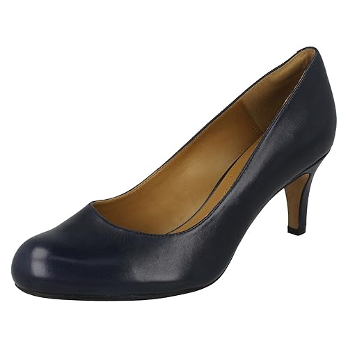 Clarks , Damen Pumps Blau Navy Leather