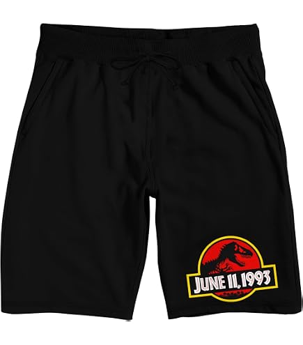 Jurassic Park Isla Nublar Men's Black Lounge Shorts - Small at