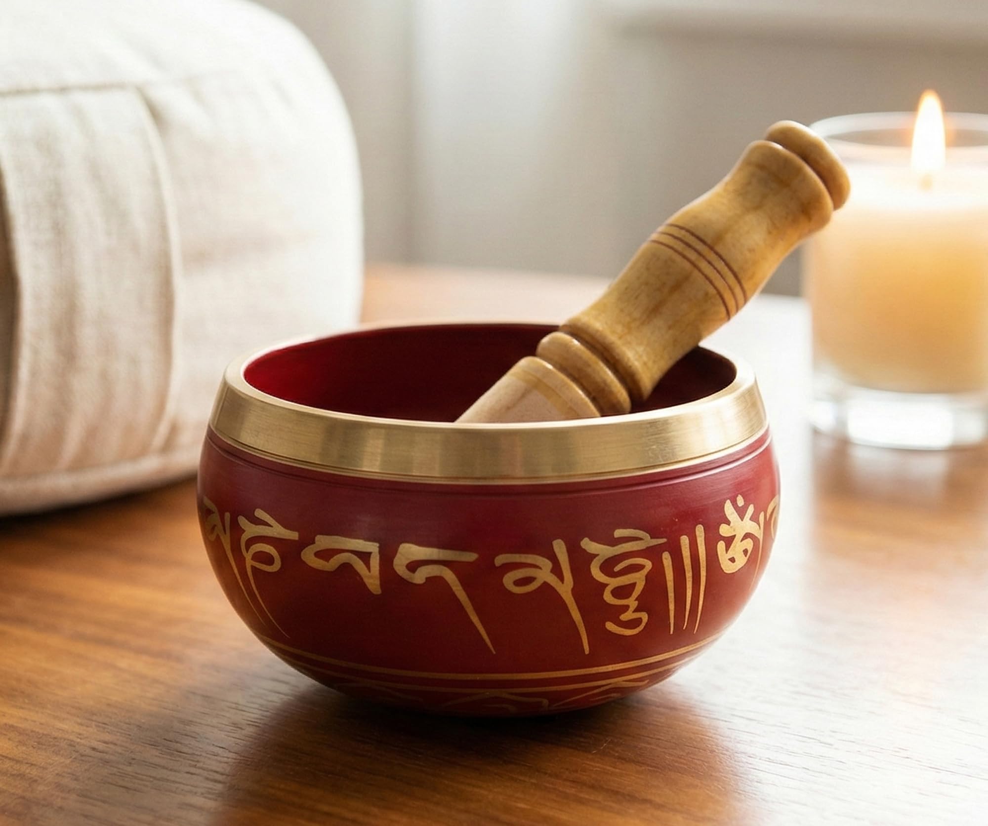 eSplanade - 6" Inches - Singing Bowl Tibetan Buddhist Prayer Instrument with Striker Stick | OM Bell | OM Bowl | Meditation Bowl | Music Therapy