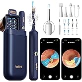 Ear Wax Removal Tool Camera, Visible Ear Cleaner Earwax Remover Kit with Tweezers, Flexible Ear Scope Otoscope with Light, Po