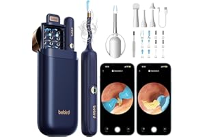 YUMIKA Ear Wax Removal Tool Camera, Visible Ear Cleaner Earwax Remover Kit with Tweezers, Flexible Ear Scope Otoscope with Light, Portable Cleaning Kit Earpick for Adults & Kids