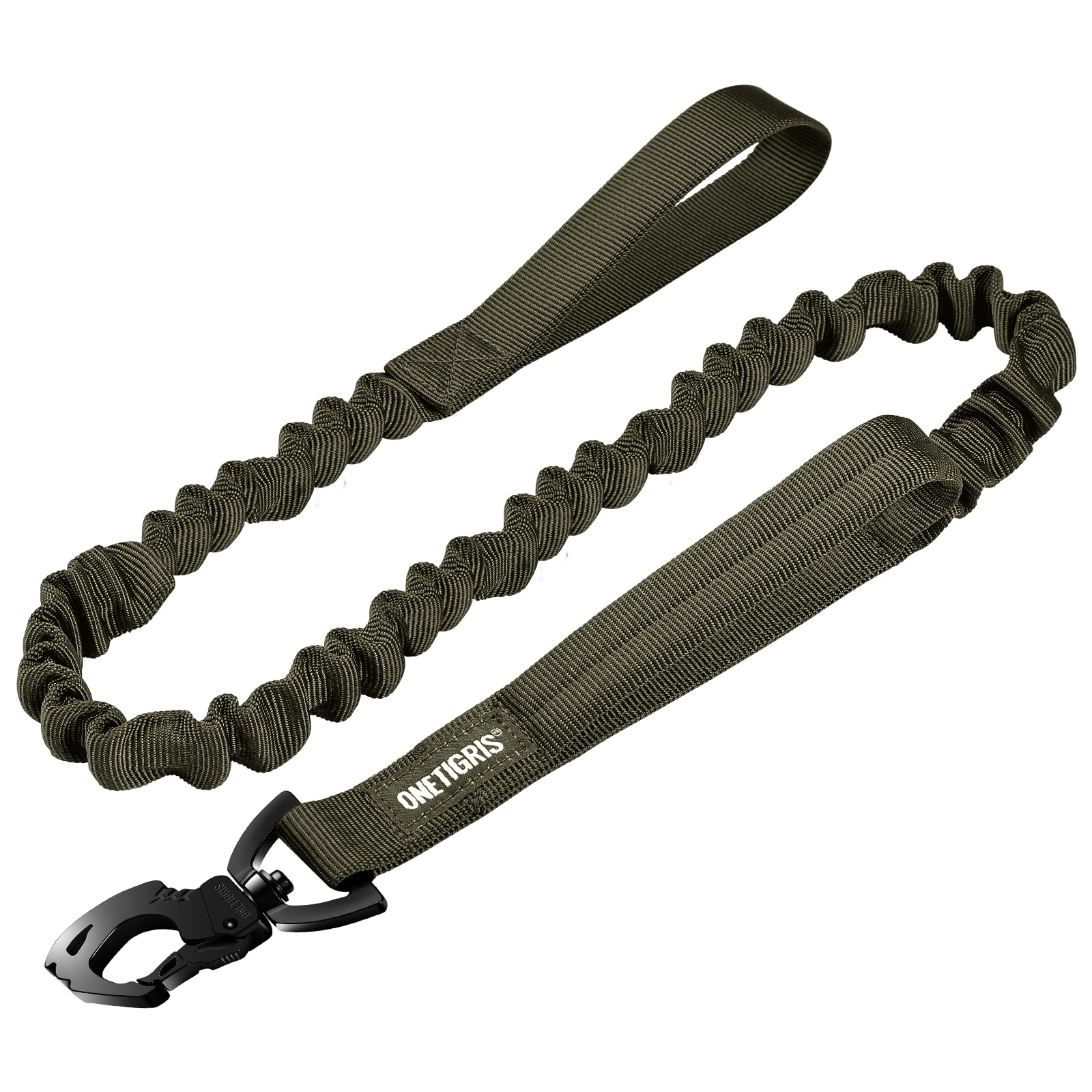 OneTigris Tactical Dog Training Leash Bungee Leash with 2 Control Handle Quick Release Nylon Leads Rope — image 1