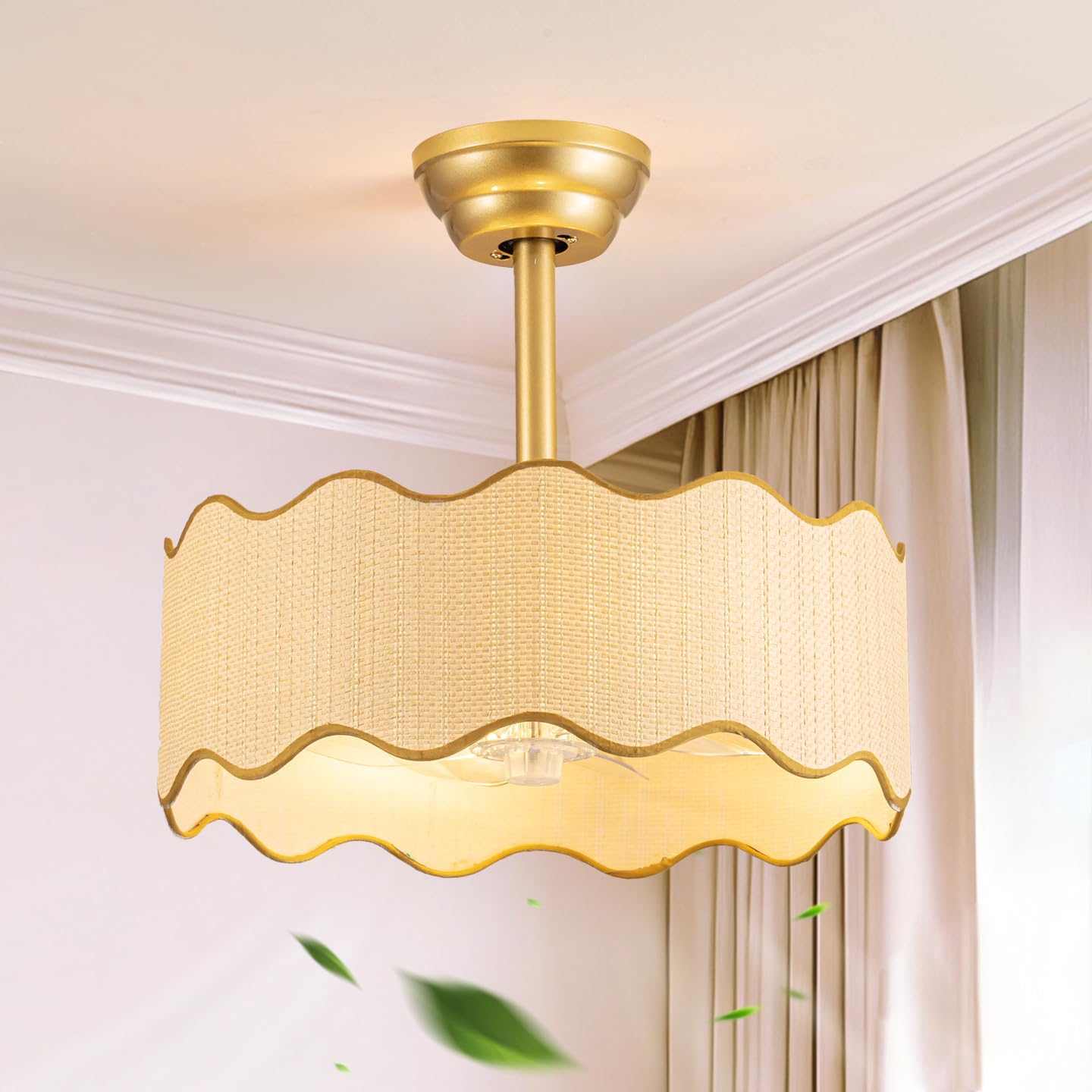 Photo 1 of 18“Boho Caged Ceiling Fan with Light,Rattan Fandelier Ceiling Fan with Light and Remote Control,Farmhouse Chandelier Fan for Bedroom, Living Room,Kitchen,Foyer(6 Speed, Timing Adjustable Height) ??