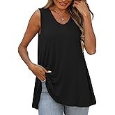 BELAROI Sleeveless Plus Size Tank Tops for Women Summer Tunic Shirts Casual V Neck Loose Fit Outfits