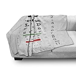 Ambesonne Eye Chart Throw Blanket, Illustration of